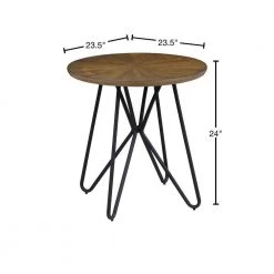 Churchill 23.5 in. Dark Brown and Black Round Wood End Table by Coaster Home Furnishings -Coaster Home Furnishings Shop dark brown and black coaster home furnishings end side tables 722897 40 1000
