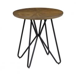 Churchill 23.5 in. Dark Brown and Black Round Wood End Table by Coaster Home Furnishings