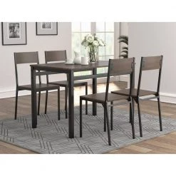 5-Piece Ark Brown and Matte Black Wood Top Dining Set by Coaster Home Furnishings 7 5-Piece Ark Brown and Matte Black Wood Top Dining Set by Coaster Home Furnishings -Coaster Home Furnishings Shop dark brown and matte black coaster home furnishings dining room sets 150505 31 1000