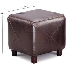 Dark Brown Cube Shaped Ottoman by Coaster Home Furnishings -Coaster Home Furnishings Shop dark brown coaster home furnishings ottomans 500124 c3 1000