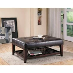 Brown 1-Shelf Button Tufted Ottoman by Coaster Home Furnishings 9 Brown 1-Shelf Button Tufted Ottoman by Coaster Home Furnishings -Coaster Home Furnishings Shop dark brown coaster home furnishings ottomans 500872 31 1000