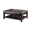 Brown 1-Shelf Button Tufted Ottoman by Coaster Home Furnishings -Coaster Home Furnishings Shop dark brown coaster home furnishings ottomans 500872 64 1000