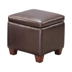 Dark Brown Cube Shaped Storage Ottoman by Coaster Home Furnishings