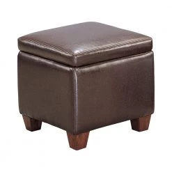 Dark Brown Cube Shaped Storage Ottoman by Coaster Home Furnishings -Coaster Home Furnishings Shop dark brown coaster home furnishings ottomans 500903 c3 1000