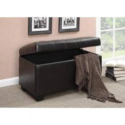 Dark Brown Button Tufted Storage Ottoman by Coaster Home Furnishings -Coaster Home Furnishings Shop dark brown coaster home furnishings ottomans 500948 31 1000