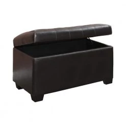 Dark Brown Button Tufted Storage Ottoman by Coaster Home Furnishings