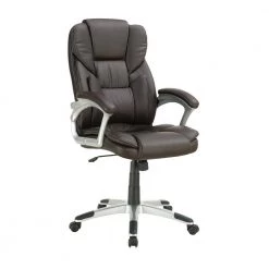 Adjustable Height Office Chair Dark Brown and Silver by Coaster Home Furnishings