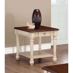 23.5 in. Dark Cherry and Antique White Rectangle Wood End Table with Storage Shelf by Coaster Home Furnishings -Coaster Home Furnishings Shop dark cherry and antique white coaster home furnishings end side tables 704417 31 1000