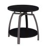 23 in. Dark Grey and Black Nickel Round Wood End Table with Lower Shelf by Coaster Home Furnishings -Coaster Home Furnishings Shop dark grey and black nickel coaster home furnishings end side tables 722207 64 1000
