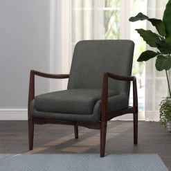 Dark Grey and Brown Upholstered Wooden Arm Accent Chair by Coaster Home Furnishings -Coaster Home Furnishings Shop dark grey and brown coaster home furnishings accent chairs 905583 31 1000