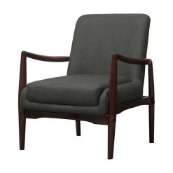 Dark Grey and Brown Upholstered Wooden Arm Accent Chair by Coaster Home Furnishings