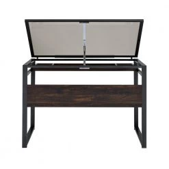 Pantano 42 in. Rectangular Dark Gunmetal and Chestnut Drafting Writing Desk with Glass Top by Coaster Home Furnishings -Coaster Home Furnishings Shop dark gunmetal coaster home furnishings writing desks 805571 4f 1000