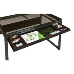 Pantano 42 in. Rectangular Dark Gunmetal and Chestnut Drafting Writing Desk with Glass Top by Coaster Home Furnishings -Coaster Home Furnishings Shop dark gunmetal coaster home furnishings writing desks 805571 77 1000