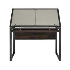 Pantano 42 in. Rectangular Dark Gunmetal and Chestnut Drafting Writing Desk with Glass Top by Coaster Home Furnishings -Coaster Home Furnishings Shop dark gunmetal coaster home furnishings writing desks 805571 c3 1000