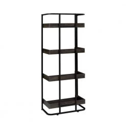Ember 67.5in Dark Oak and Sandy Black 4-Shelf Bookcase by Coaster Home Furnishings -Coaster Home Furnishings Shop dark oak and sandy black coaster home furnishings bookcases bookshelves 803412 1f 1000