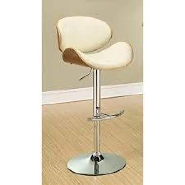 Ecru and Chrome Adjustable Bar Stool by Coaster Home Furnishings 6 Ecru and Chrome Adjustable Bar Stool by Coaster Home Furnishings - Image 4