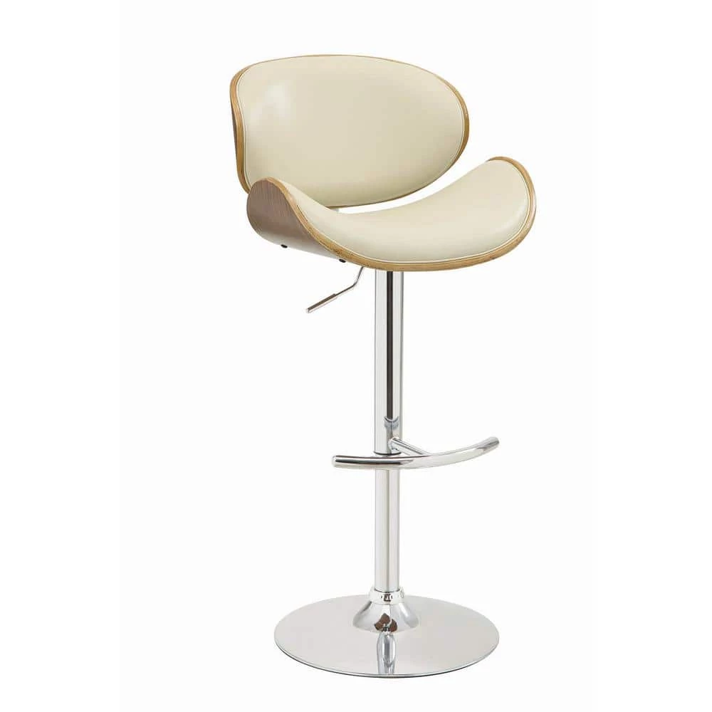 Ecru and Chrome Adjustable Bar Stool by Coaster Home Furnishings 3 Ecru and Chrome Adjustable Bar Stool by Coaster Home Furnishings