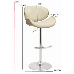 Ecru and Chrome Adjustable Bar Stool by Coaster Home Furnishings 8 Ecru and Chrome Adjustable Bar Stool by Coaster Home Furnishings -Coaster Home Furnishings Shop ecru chrome coaster home furnishings bar stools 130505 c3 1000