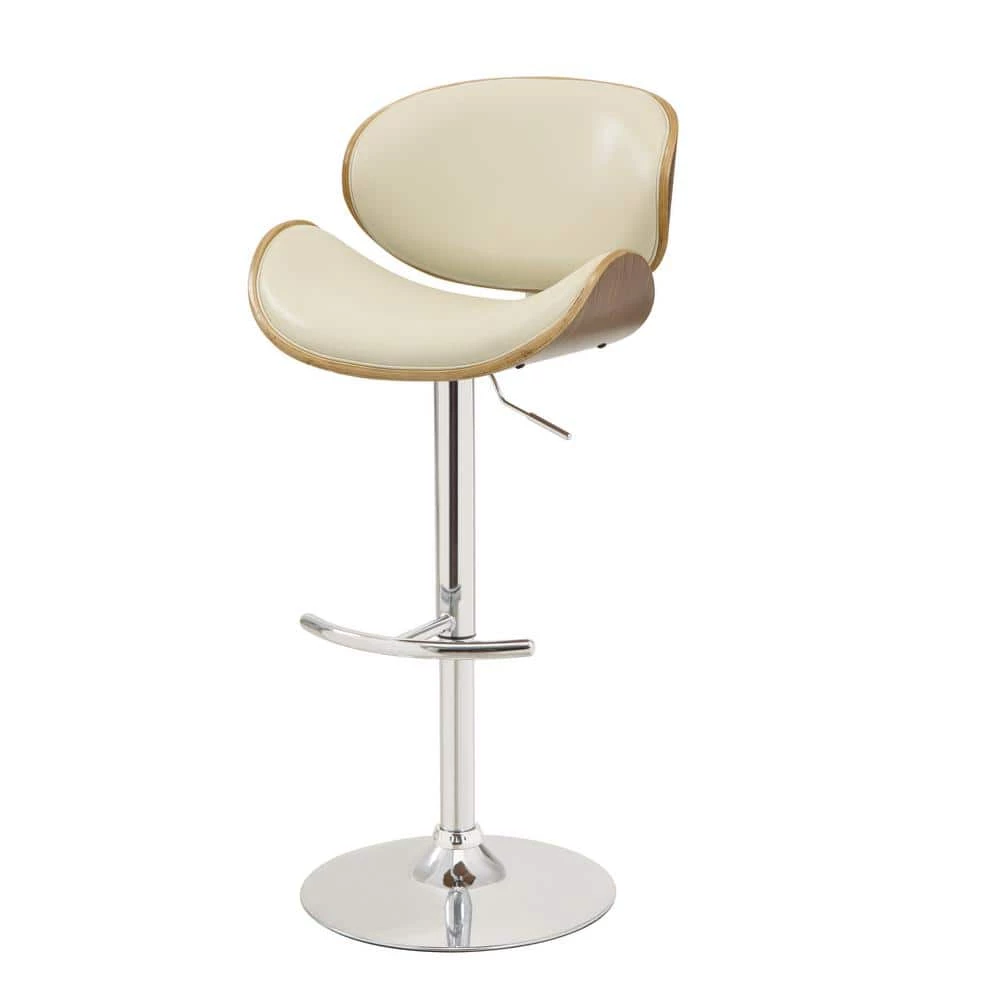 Ecru and Chrome Adjustable Bar Stool by Coaster Home Furnishings 4 Ecru and Chrome Adjustable Bar Stool by Coaster Home Furnishings - Image 2