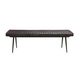 Partridge Black and Espresso Bench with Channel Tufted Seat (19 in. H x 54 in. W x 15 in. D) by Coaster Home Furnishings