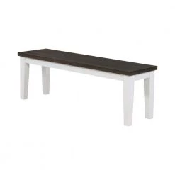 Kingman Espresso and White Bench (18.25 in. H x 54 in. W x 15 in. D) by Coaster Home Furnishings