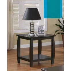 Marina Shelf Cappuccino with Bottom End Table by Coaster Home Furnishings -Coaster Home Furnishings Shop espresso coaster home furnishings end side tables 701077 31 1000