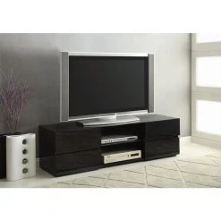 55.25 in. Glossy Black TV Console with 4 Drawers Fits TV's up to 60 in. by Coaster Home Furnishings 7 55.25 in. Glossy Black TV Console with 4 Drawers Fits TV's up to 60 in. by Coaster Home Furnishings -Coaster Home Furnishings Shop glossy black coaster home furnishings tv stands 700841 31 1000