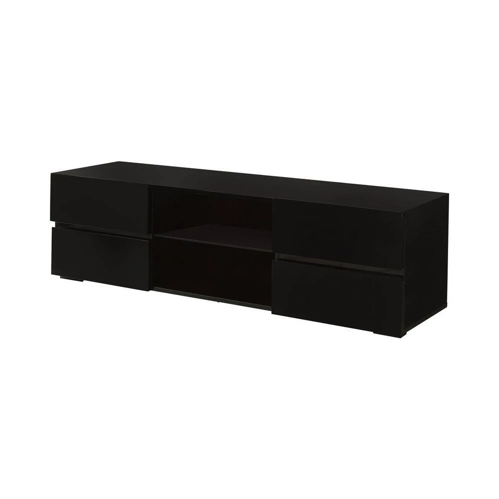 55.25 in. Glossy Black TV Console with 4 Drawers Fits TV's up to 60 in. by Coaster Home Furnishings 4 55.25 in. Glossy Black TV Console with 4 Drawers Fits TV's up to 60 in. by Coaster Home Furnishings - Image 2
