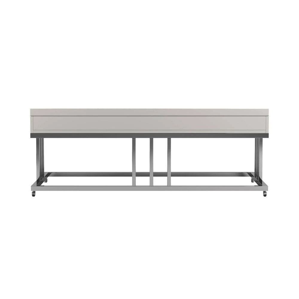 47.25 in. Glossy White and Chrome Rectangle Wood Coffee Table with 2-Drawers by Coaster Home Furnishings 8 47.25 in. Glossy White and Chrome Rectangle Wood Coffee Table with 2-Drawers by Coaster Home Furnishings - Image 6