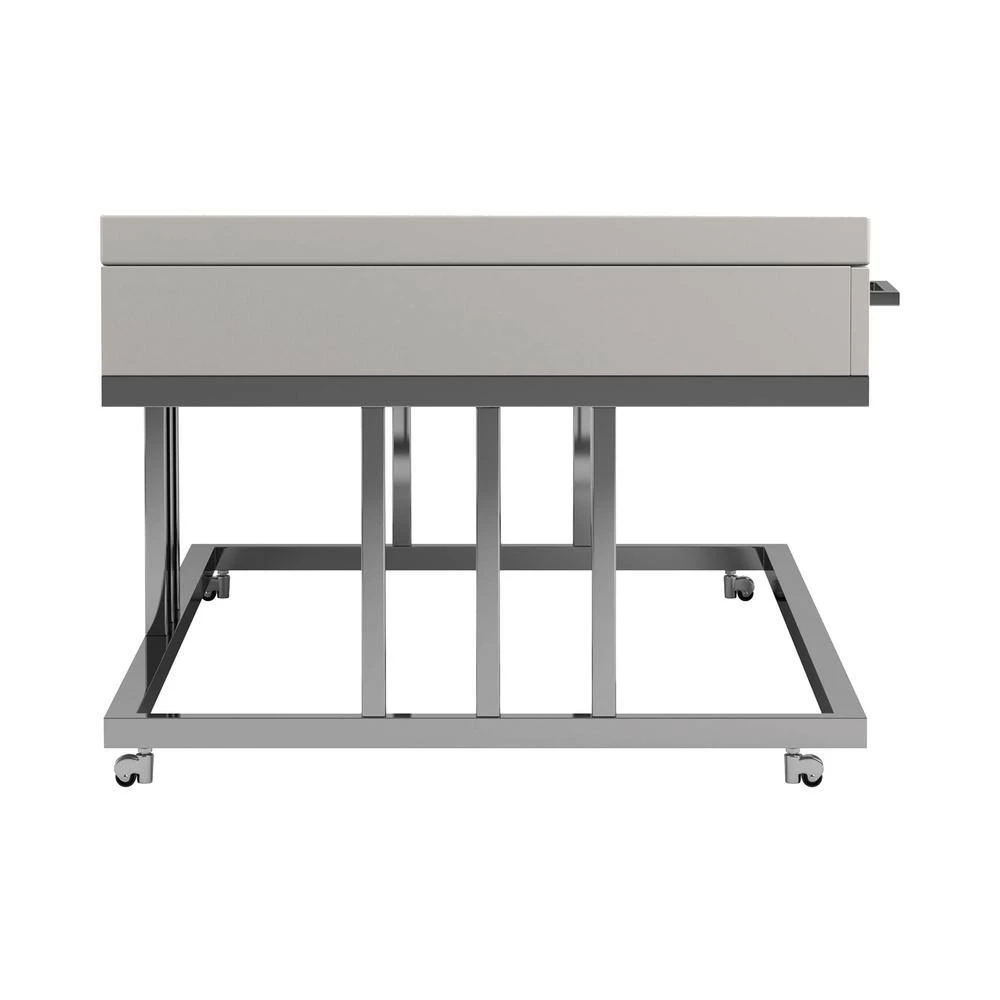 47.25 in. Glossy White and Chrome Rectangle Wood Coffee Table with 2-Drawers by Coaster Home Furnishings 5 47.25 in. Glossy White and Chrome Rectangle Wood Coffee Table with 2-Drawers by Coaster Home Furnishings - Image 3