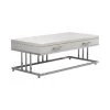 47.25 in. Glossy White and Chrome Rectangle Wood Coffee Table with 2-Drawers by Coaster Home Furnishings