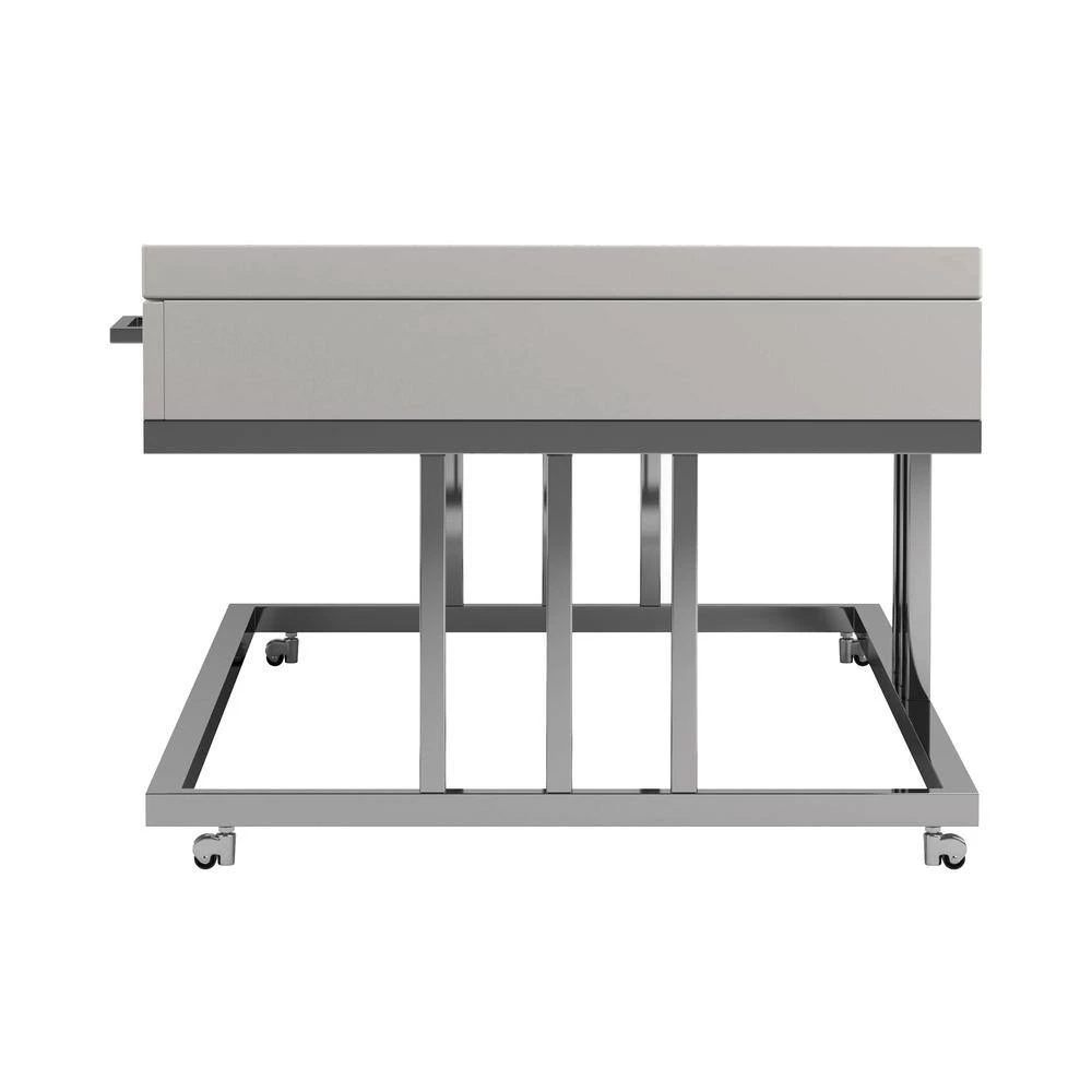 47.25 in. Glossy White and Chrome Rectangle Wood Coffee Table with 2-Drawers by Coaster Home Furnishings 4 47.25 in. Glossy White and Chrome Rectangle Wood Coffee Table with 2-Drawers by Coaster Home Furnishings - Image 2