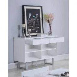 42 in. Glossy White Rectangle Wood Sofa Table with 2-Drawers by Coaster Home Furnishings -Coaster Home Furnishings Shop glossy white coaster home furnishings console tables 705699 31 1000