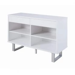 42 in. Glossy White Rectangle Wood Sofa Table with 2-Drawers by Coaster Home Furnishings