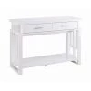 42 in. Glossy White Rectangle Wood Sofa Table with Lower Shelf by Coaster Home Furnishings -Coaster Home Furnishings Shop glossy white coaster home furnishings console tables 705709 64 1000
