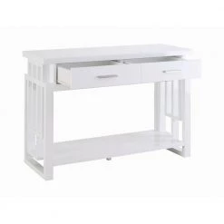 42 in. Glossy White Rectangle Wood Sofa Table with Lower Shelf by Coaster Home Furnishings -Coaster Home Furnishings Shop glossy white coaster home furnishings console tables 705709 c3 1000