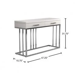 47.25 in. Glossy White Rectangle Wood Sofa Table with 2-Drawers by Coaster Home Furnishings -Coaster Home Furnishings Shop glossy white coaster home furnishings console tables 723139 40 1000