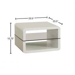 23.5 in. Glossy White Square Wood End Table with 2-Shelves by Coaster Home Furnishings 8 23.5 in. Glossy White Square Wood End Table with 2-Shelves by Coaster Home Furnishings -Coaster Home Furnishings Shop glossy white coaster home furnishings end side tables 703267 40 1000