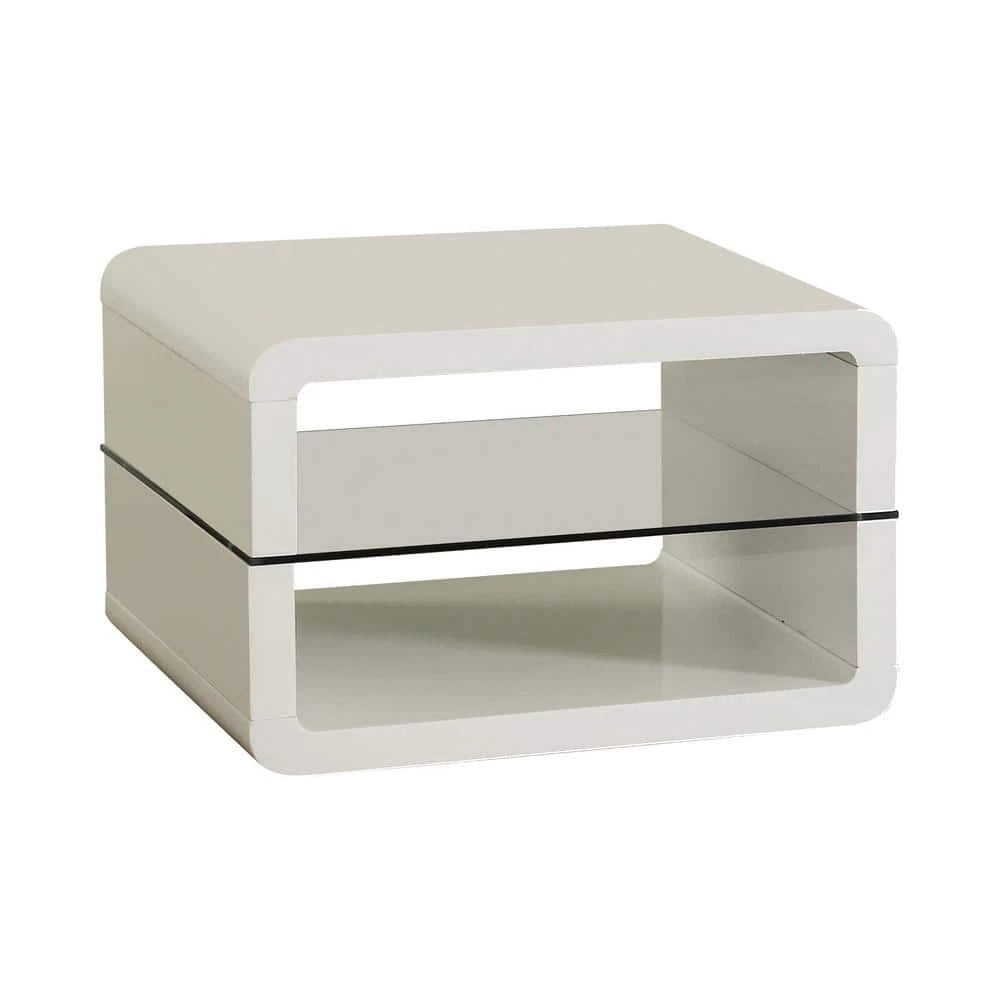 23.5 in. Glossy White Square Wood End Table with 2-Shelves by Coaster Home Furnishings 3 23.5 in. Glossy White Square Wood End Table with 2-Shelves by Coaster Home Furnishings
