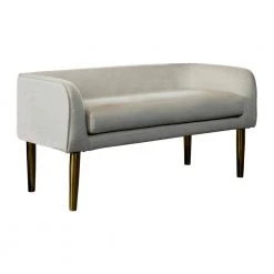Light Grey and Gold Bench with Low Back 24.5 in. x 50.5 in. x 22.75 in. by Coaster Home Furnishings