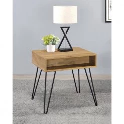 23.5 in. Golden Oak and Black Square Wood End Table with Open Compartment by Coaster Home Furnishings -Coaster Home Furnishings Shop golden oak and black coaster home furnishings end side tables 723367 31 1000
