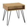 23.5 in. Golden Oak and Black Square Wood End Table with Open Compartment by Coaster Home Furnishings