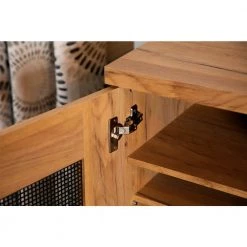 Golden Oak and Gunmetal Cabinet with 2-Mesh Doors by Coaster Home Furnishings -Coaster Home Furnishings Shop golden oak and gunmetal coaster home furnishings accent cabinets 951107 4f 1000