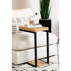 11.5in Golden Oak and Black Rectangle Wood Snack Table by Coaster Home Furnishings -Coaster Home Furnishings Shop golden oak black coaster home furnishings c tables 931248 31 1000