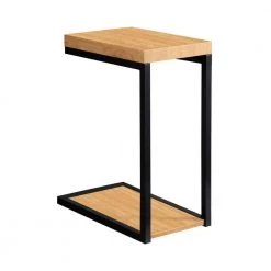 11.5in Golden Oak and Black Rectangle Wood Snack Table by Coaster Home Furnishings