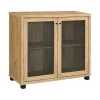 Golden Oak Accent Cabinet with 2-Mesh Doors by Coaster Home Furnishings -Coaster Home Furnishings Shop golden oak coaster home furnishings accent cabinets 951056 64 1000