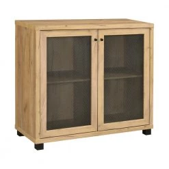 Golden Oak Accent Cabinet with 2-Mesh Doors by Coaster Home Furnishings