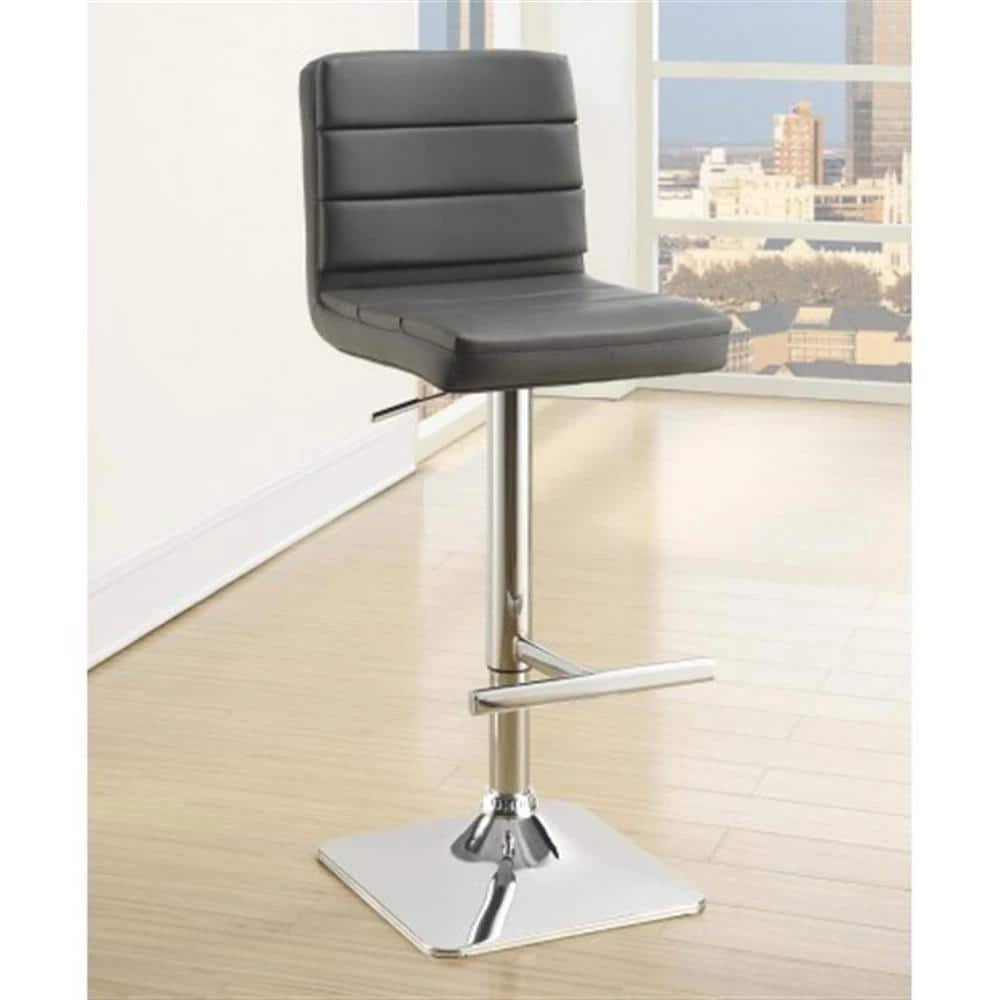 Grey and Chrome Adjustable Upholstered Bar Stools (Set of 2) by Coaster Home Furnishings 7 Grey and Chrome Adjustable Upholstered Bar Stools (Set of 2) by Coaster Home Furnishings - Image 5