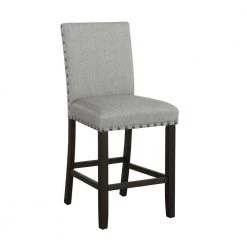 Keat 40.25 in. Antique Noir and Grey Solid Back Wood Frame Counter Height Stool with Nailhead Trim (Set of 2) by Coaster Home Furnishings
