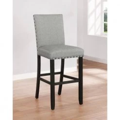 44.5 in. H Antique Noir and Grey Solid Back Wood Frame Bar Stools with Nailhead Trim (Set of 2) by Coaster Home Furnishings -Coaster Home Furnishings Shop grey and antique noir coaster home furnishings bar stools 193129 31 1000